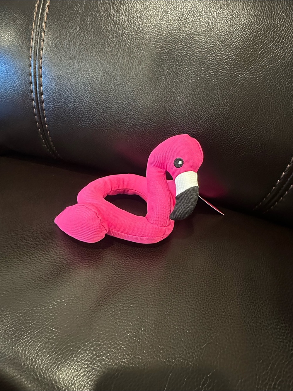 Pink Flamingo Ring Dog Toy S/M Squeaky Bird